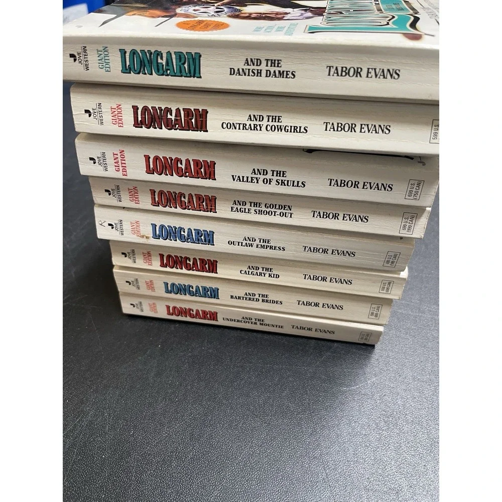 Longarm Lot of 8 Giant Edition western series books Novels LONGARM Tabor Evans